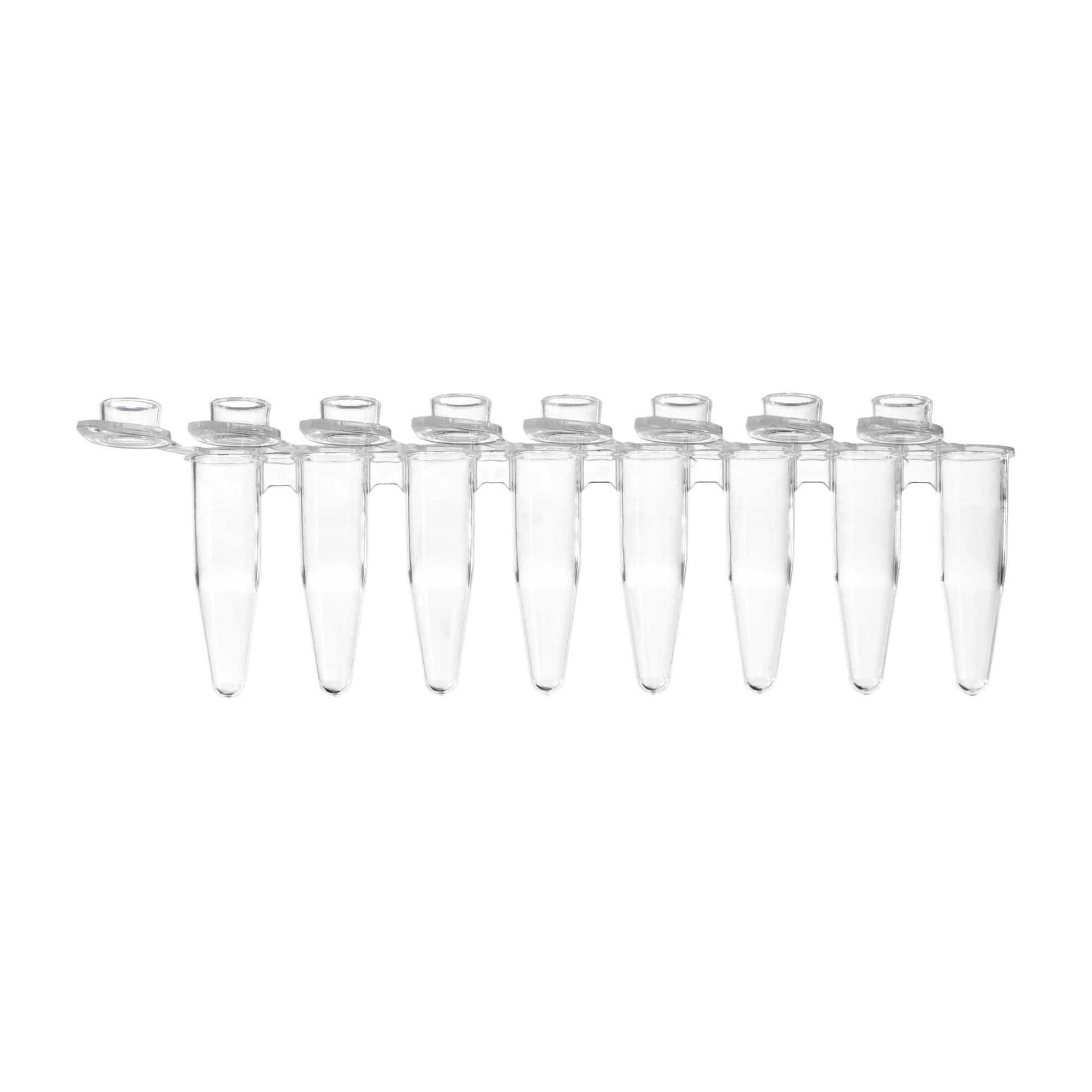 Tira de 8 Tubos 0,2 ml c/ tampa lisa QPCR Cx120